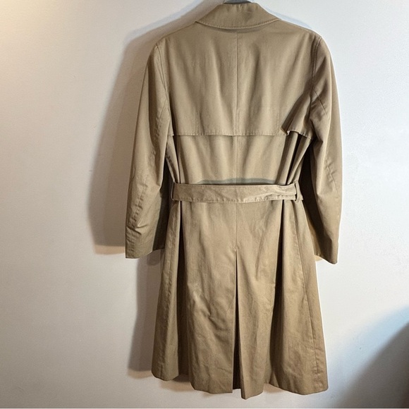 AQUASCUTUM LONDON Sz 36R Aqua 5 Classic Tan Trench Coat with Buckle Belt Lined - Picture 6 of 14